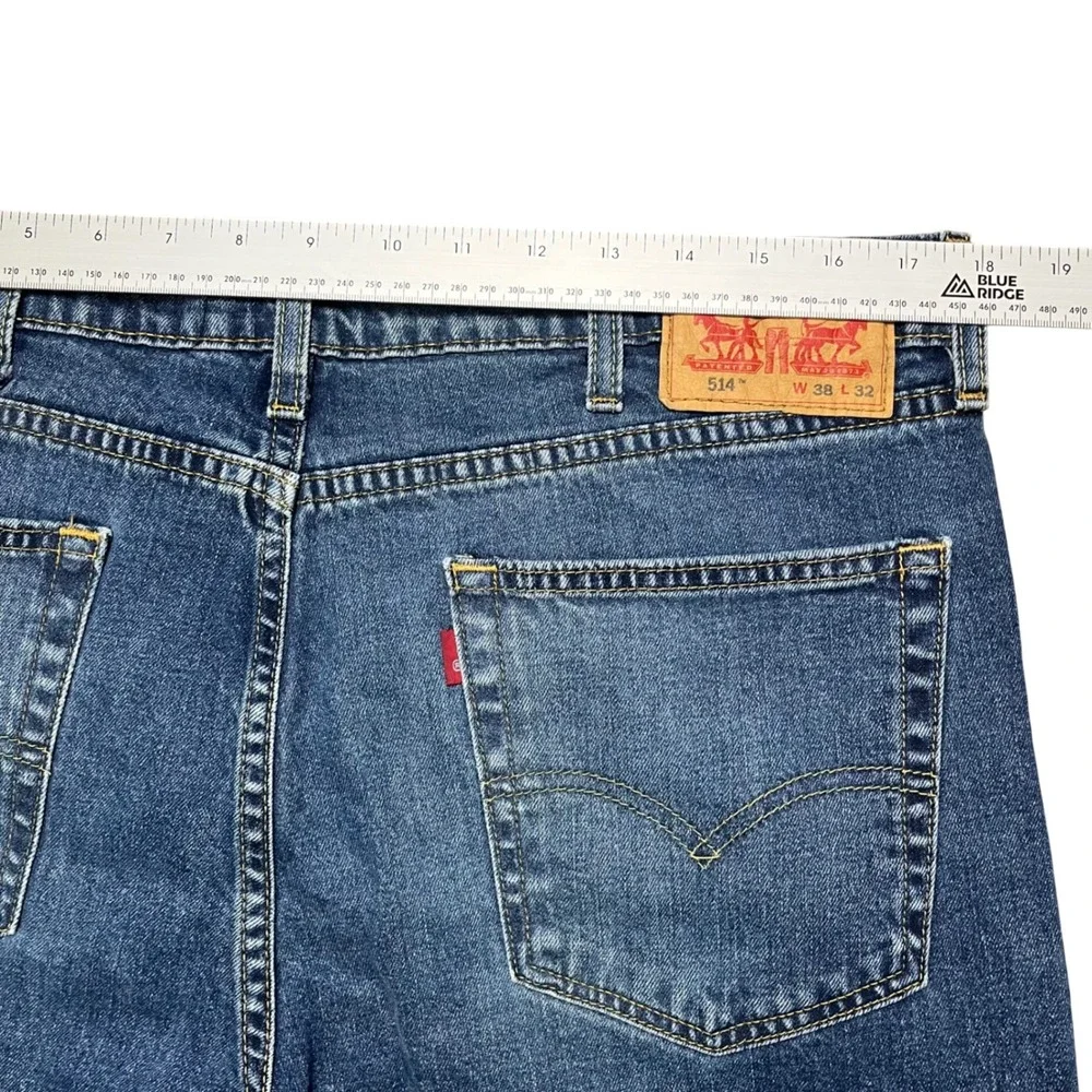 Levi's 514 Straight‎ Fit Jeans Mens 38x32 Blue Medium Wash Denim Pants